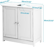Pedestal under Sink Storage Bathroom Vanity with 2 Doors Traditional Bathroom Cabinet Space Saver Organizer 23 5/8" X 11 7/16" X 23 5/8" (L X W X H) White (Pedestal Sink)