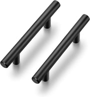 30 Pack | 5 Inch Cabinet Pulls Matte Black Stainless Steel Kitchen Drawer Pulls Cabinet Handles 5 Inchlength, 3 Inch Hole Center