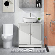 Pedestal under Sink Storage Bathroom Vanity with 2 Doors Traditional Bathroom Cabinet Space Saver Organizer 23 5/8" X 11 7/16" X 23 5/8" (L X W X H) White (Pedestal Sink)