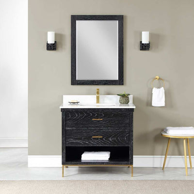 Bathroom Vanity with White Composite Stone Top without Mirror Altair Design Kesia - Vanities and Toilets