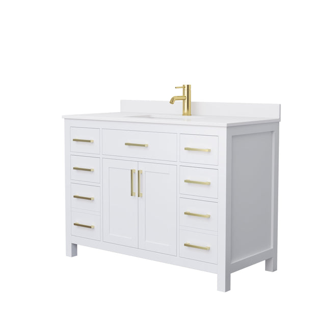 Beckett 48 Inch Single Vanity, Cultured Marble Top