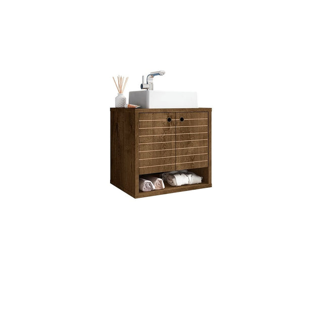 Liberty Floating Bathroom Vanity with Sink and 2 Shelves - Vanities and Toilets